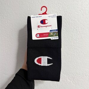 Champion Black Over the Calf Athletic Socks